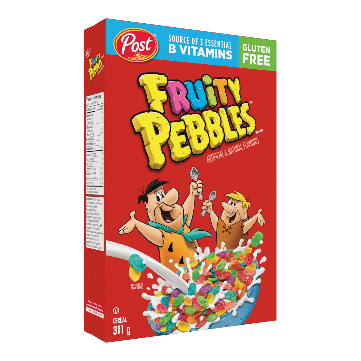 A box of Fruity PEBBLES cereal