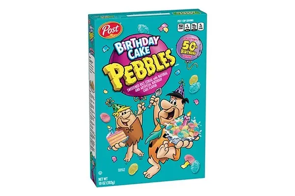 Birthday Cake PEBBLES cereal box