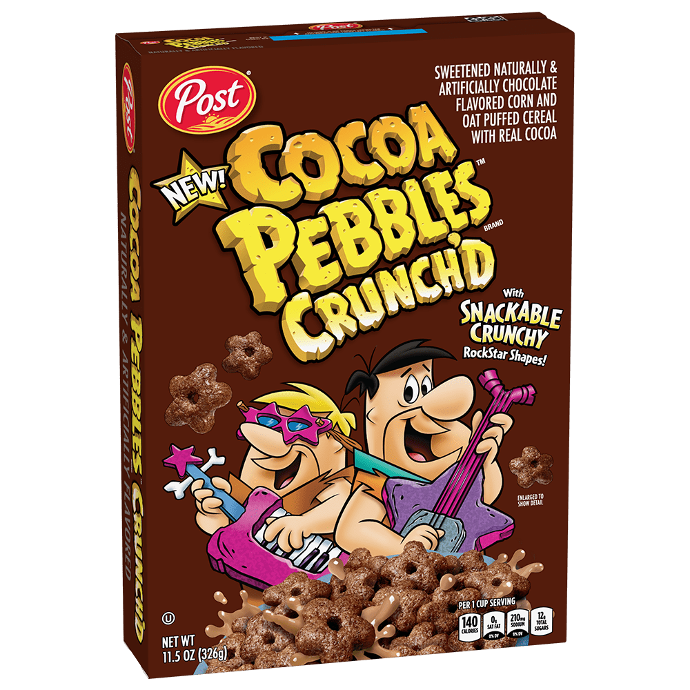 Cocoa PEBBLES Crunch'd box.