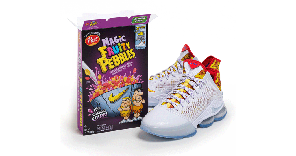 Magic Fruity PEBBLES cereal and LeBron James Nike Shoes