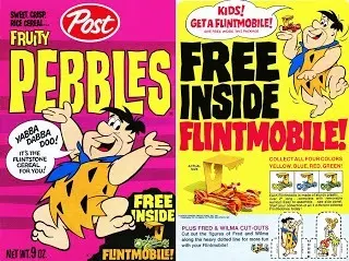 Vintage PEBBLES cereal box from 1971