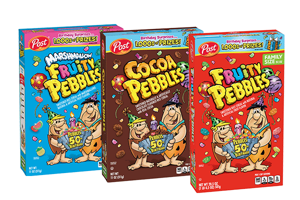PEBBLES 50th Birthday Limited Edition Cereal Boxes