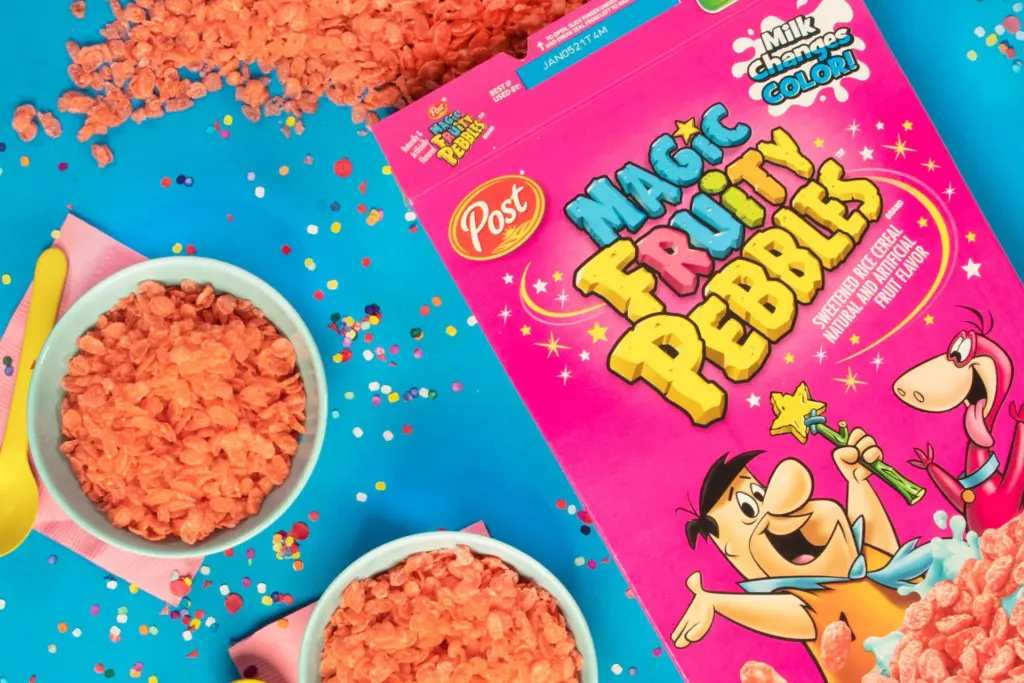 Magic Fruitty PEBBLES™ cereal box