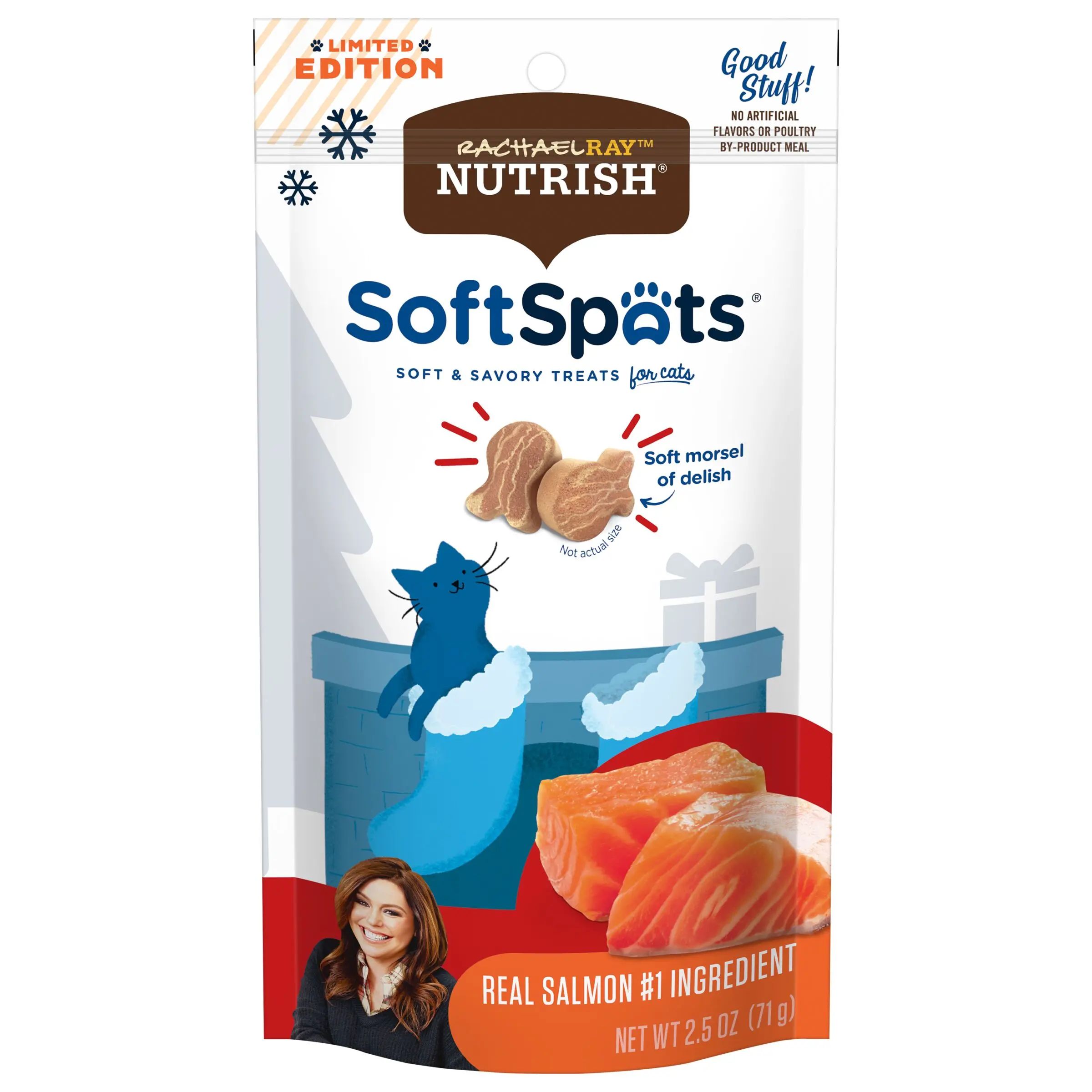 Rachael Ray Nutrish Soft Spots, Salmon, with holiday packaging
