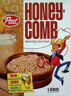 Original Honeycomb cereal box from the 1960s