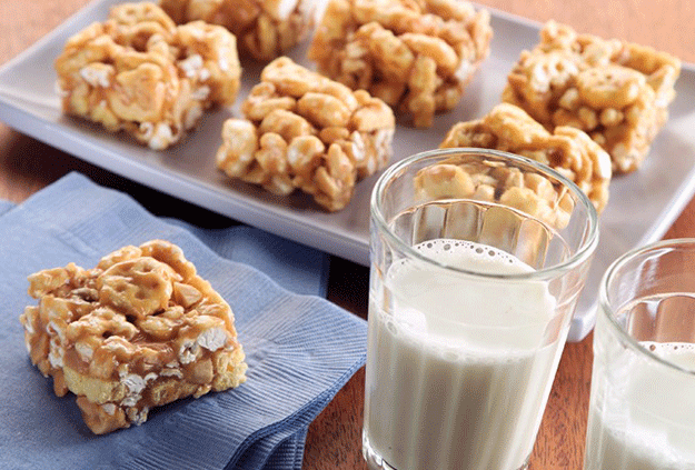 Crunchy cereal squares recipe made with Honeycomb cereal
