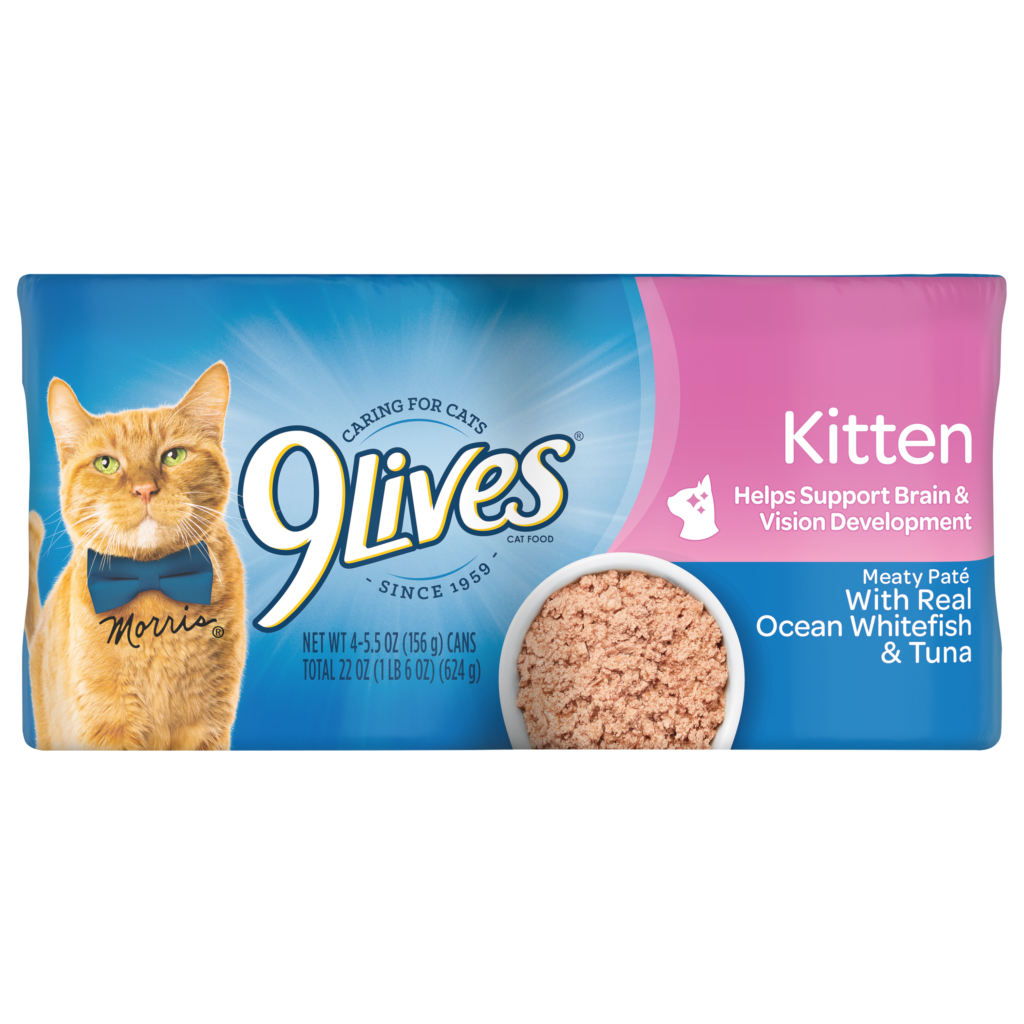 9Lives Meaty Pate Kitten Whitefish Tuna Package Wet Cat Food