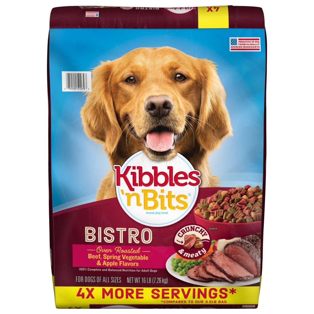 Kibbles'n Bits Bistro Beef Veg Apple Dry Dog Food 16LB