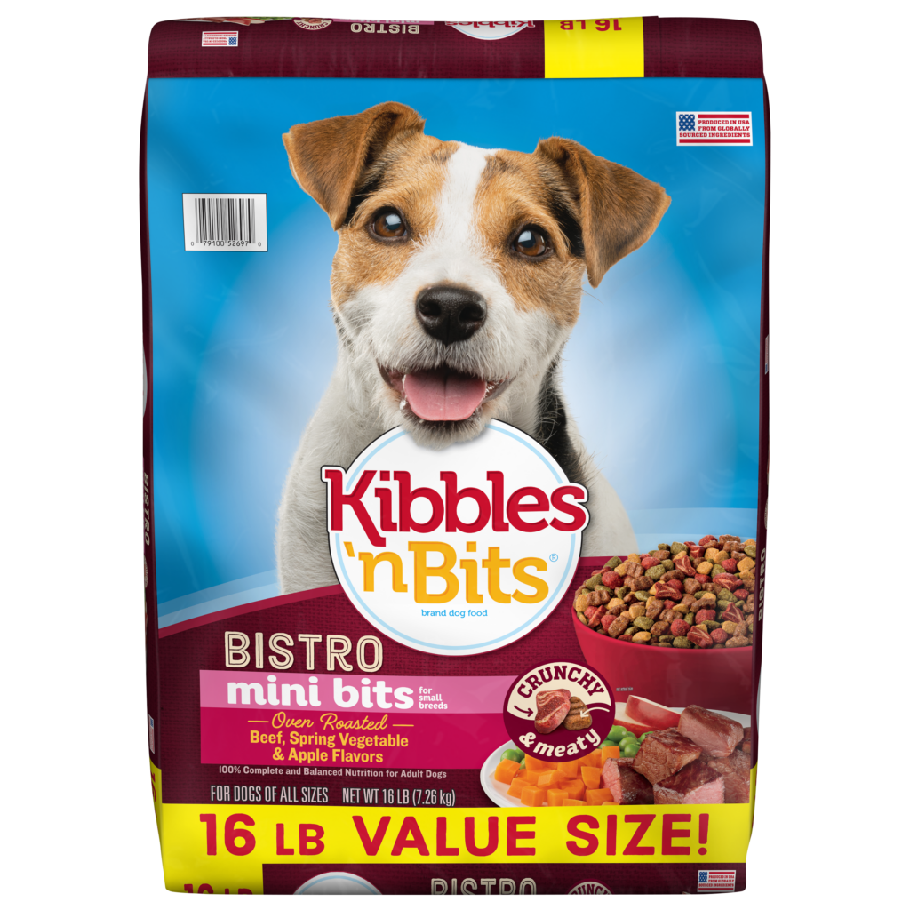 Kibbles'n Bits Bistro Mini Bites Small Breeds Beef Veg Apple Dry Dog Food 16LB