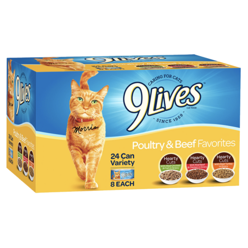 9Lives Poultry Beef Favorites Variety Pack Wet Cat Food Post